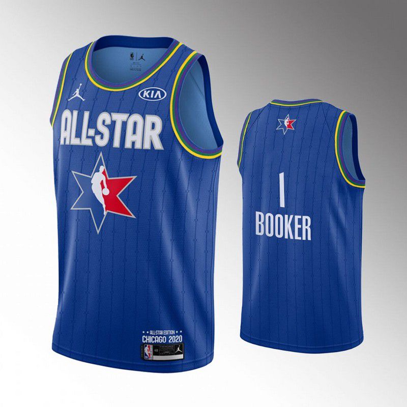 Men Phoenix Suns #1 Booker Blue 2020 All Star NBA Jerseys